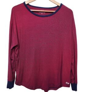 Women's Vineyard Vines Boat Neck Blue Striped Shirt Size Large